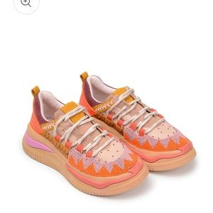 NWT Farm Rio Beige Jungle Panther Platform Sneaker